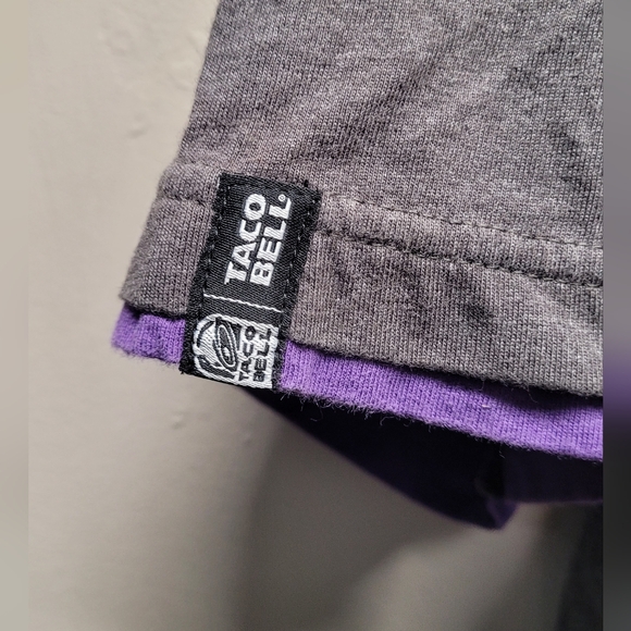 Mens XL taco bell employee shirt grey/purple graphic logo - Picture 4 of 5